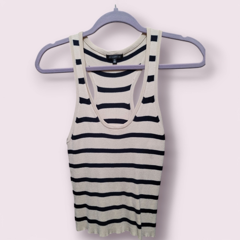 Striped Black and White Tank Top